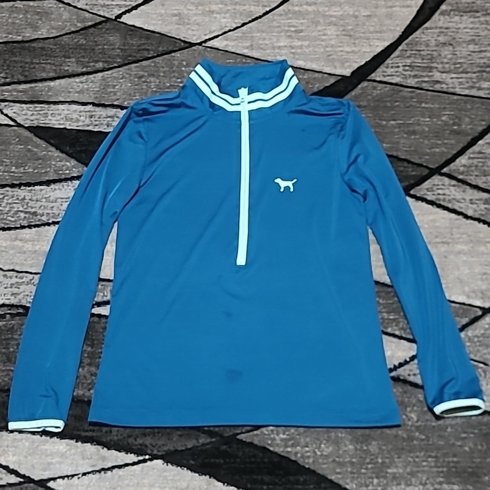 VS PINK 2015 ULTIMATE HALF-ZIP DOG LOGO LONG-SLEEVE SHIRT JACKET
